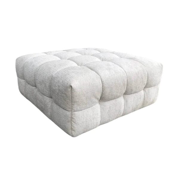 Bonasis Cream Upholstered Footstool – Soft & Stylish Accent Seat - Image 2