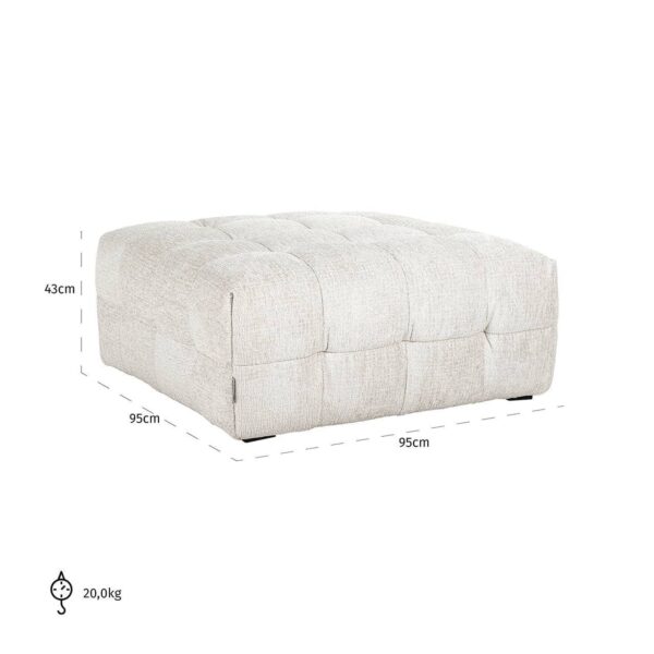 Bonasis Cream Upholstered Footstool – Soft & Stylish Accent Seat - Image 6