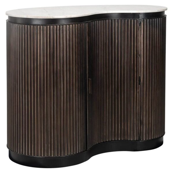 Bonasis Modern Bar Cabinet – Home Bar Storage Unit with Shelves & Rack - Image 2
