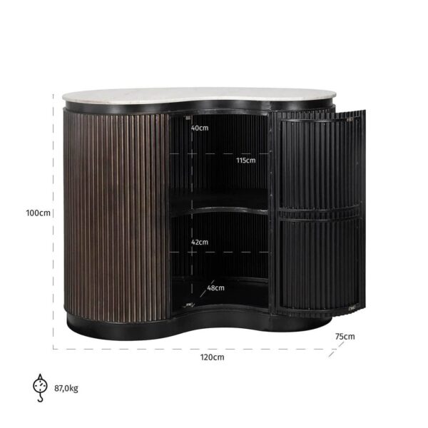 Bonasis Modern Bar Cabinet – Home Bar Storage Unit with Shelves & Rack - Image 8