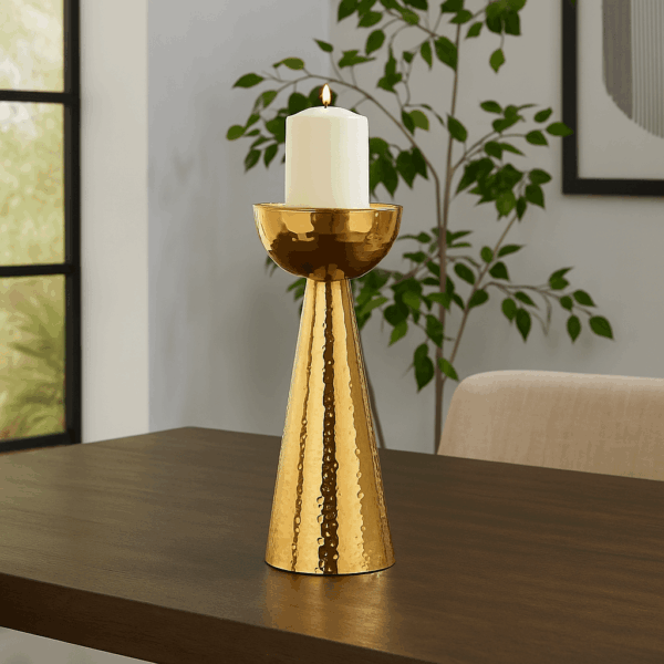 Bonasis Small Gold Candle Holder – Elegant Decorative Accent