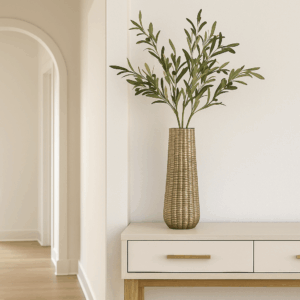 Bonasis Large Brushed Gold Vase – Elegant Modern Décor Accent