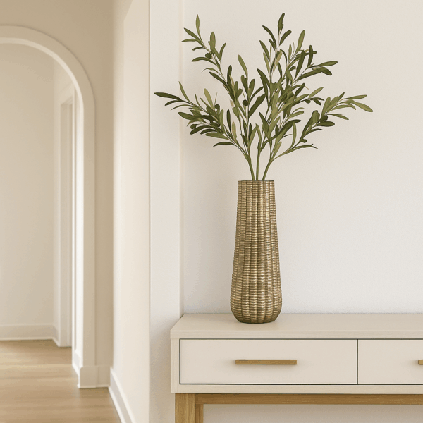 Bonasis Large Brushed Gold Vase – Elegant Modern Décor Accent