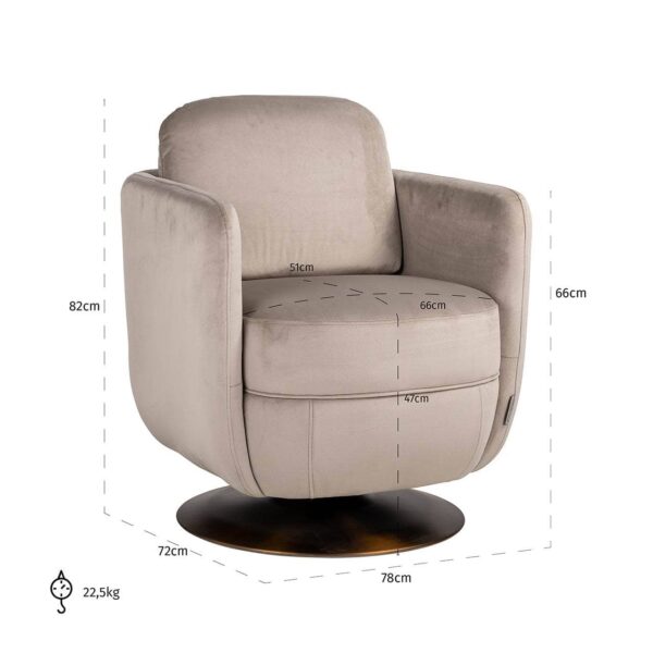 Turner Swivel Lounge Chair - Khaki - Image 8